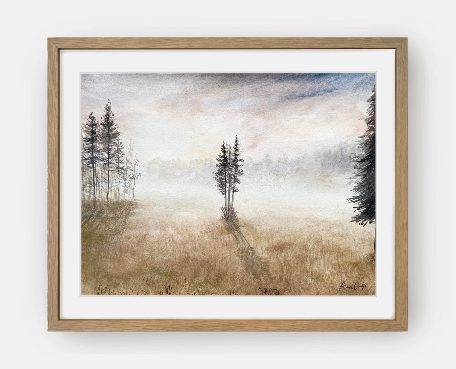 Morgondis - Original akvarellmålning målad med handgjord akvarellfärg